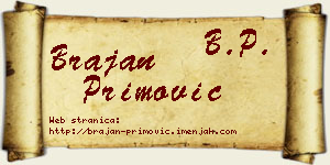 Brajan Primović vizit kartica